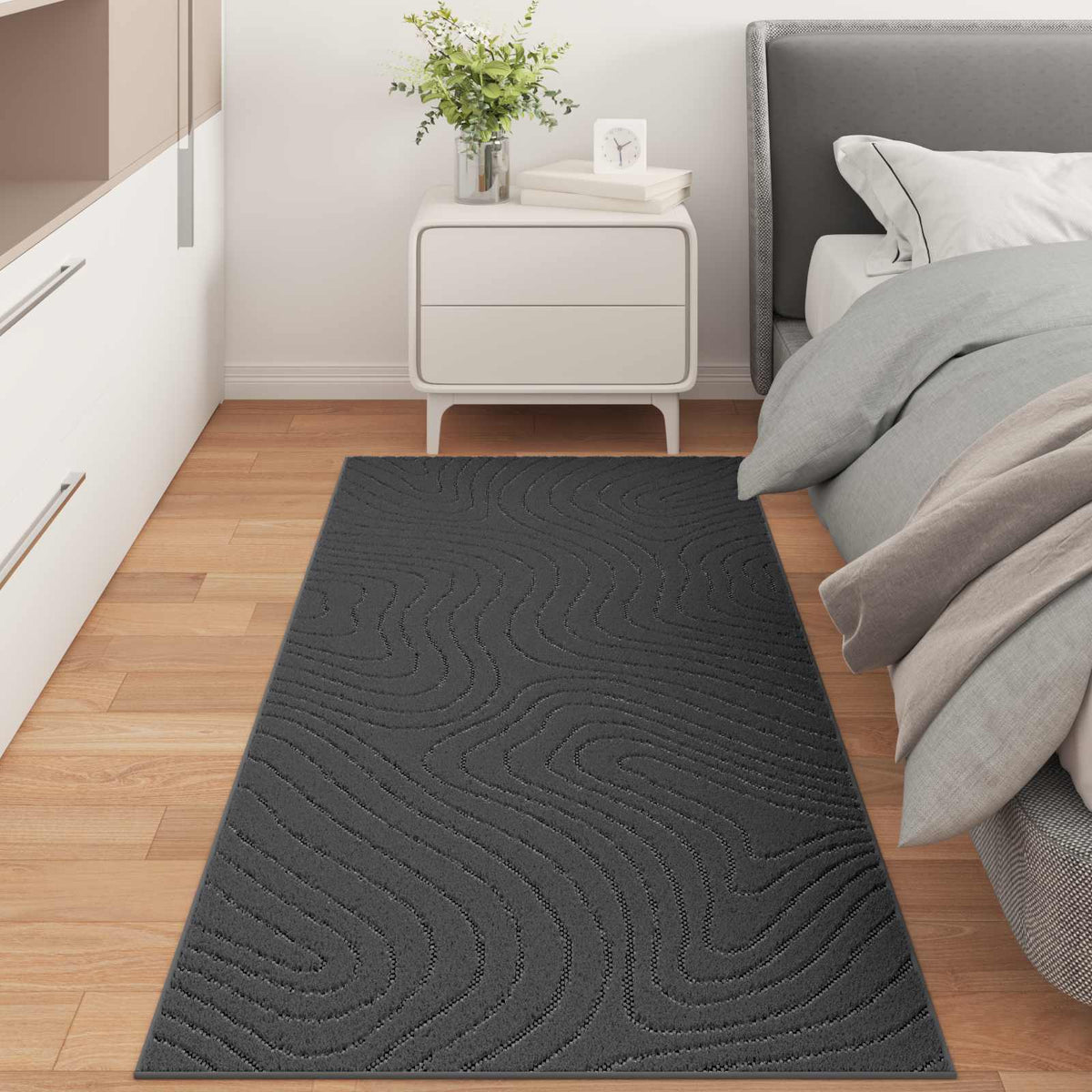 Vidaxl binnen- en buitentapijt palmeras antraciet 200 x 80 cm