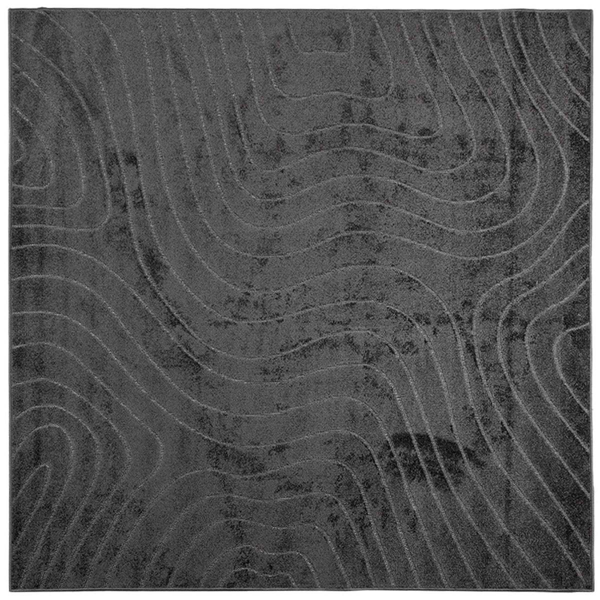 Vidaxl vloerkleden vierkant huarte antraciet 120 x 120 cm polyester