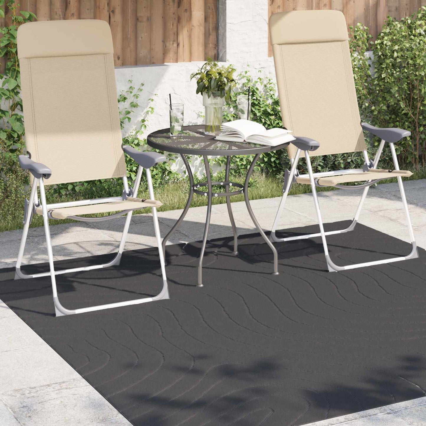 Vidaxl vloerkleden vierkant huarte antraciet 200 x 200 cm polyester