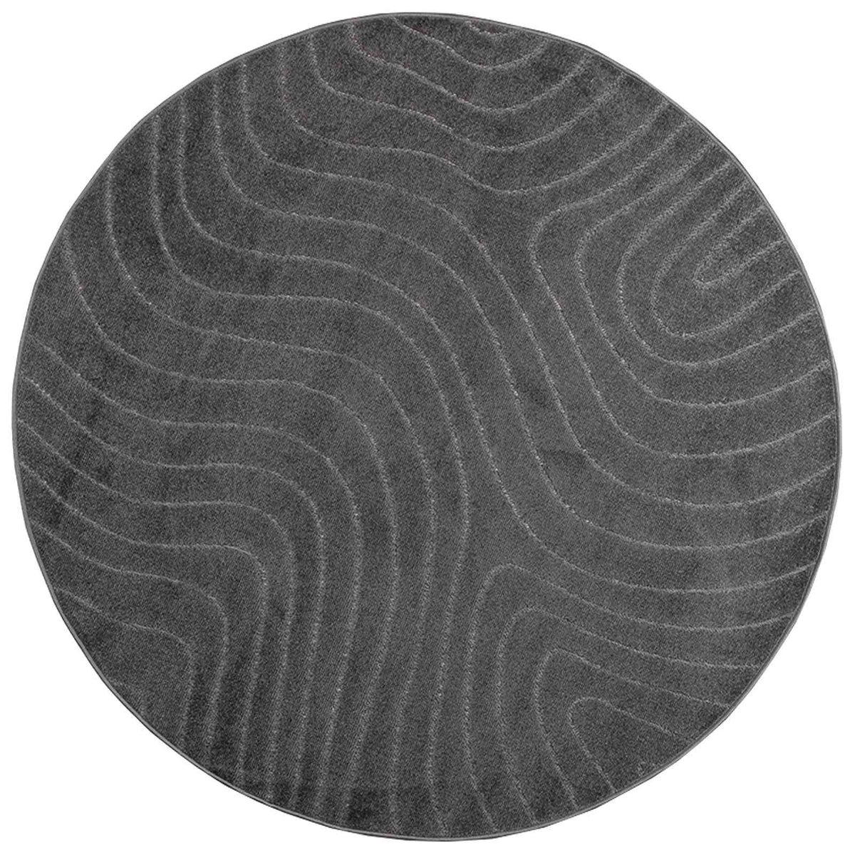 Vidaxl vloerkleden rond huarte antraciet ø 120 cm polyester