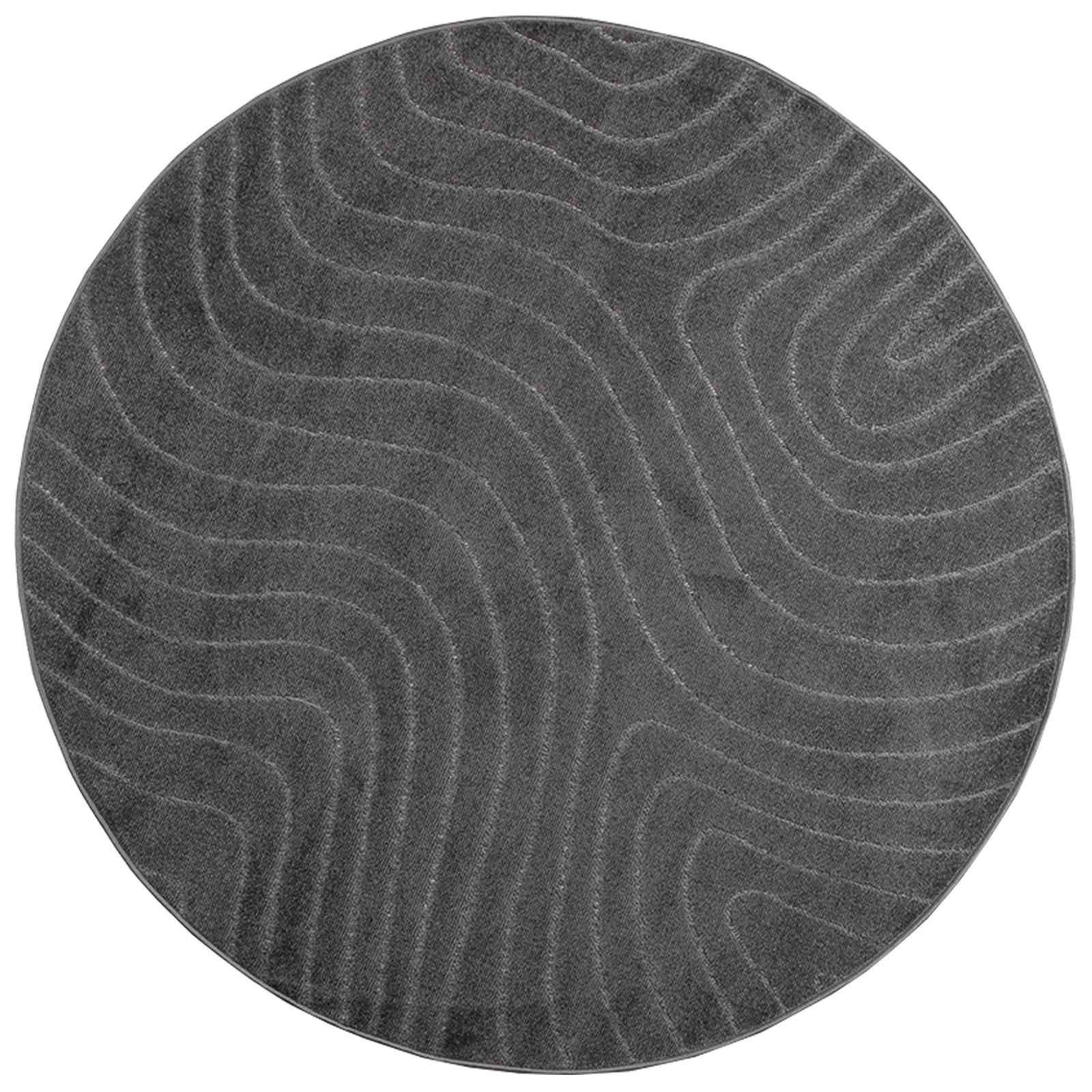 Vidaxl vloerkleden rond huarte antraciet ø 120 cm polyester