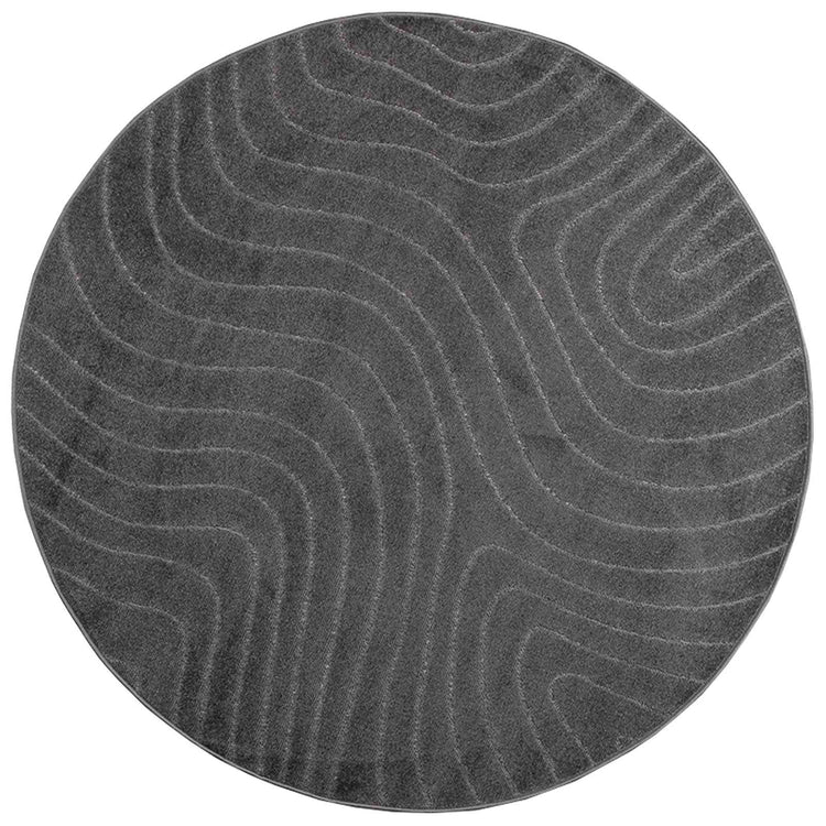 Vidaxl vloerkleden rond huarte antraciet ø 160 cm polyester
