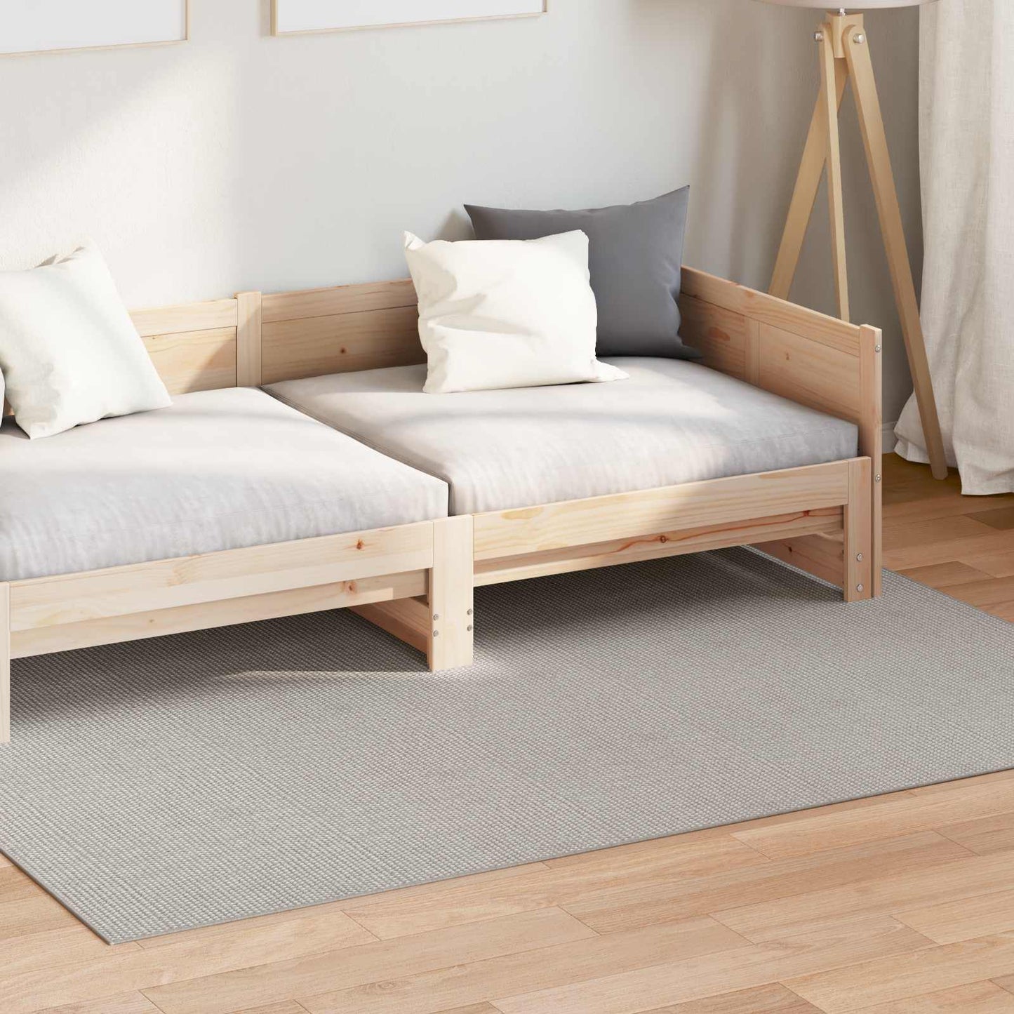 Vidaxl vloerkleden huarte crème en grijs 200 x 140 cm polyester