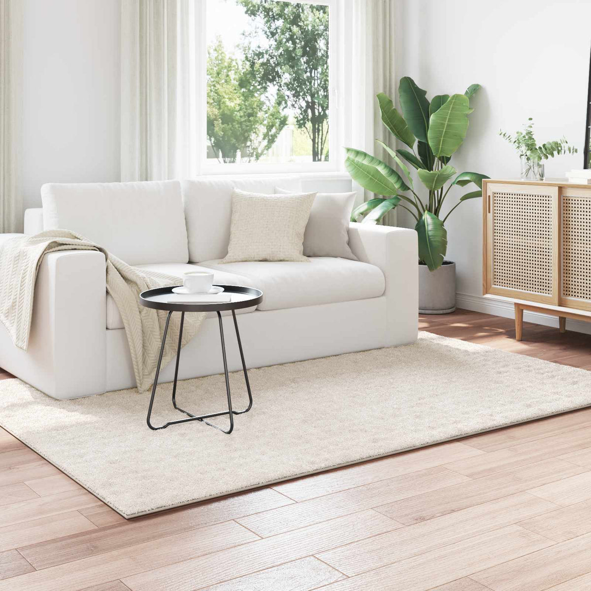 Vidaxl vloerkleden sirolo crèmekleurig 230 x 160 cm polyester
