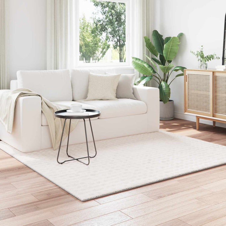 Vidaxl vloerkleden vierkant sirolo crèmekleurig 120 x 120 cm polyester