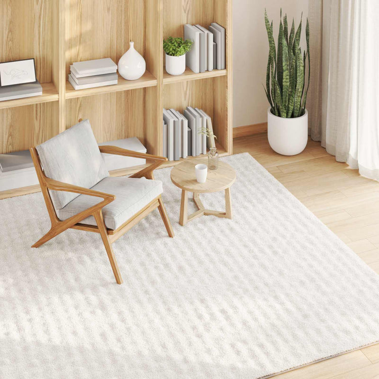 Vidaxl vloerkleden vierkant sirolo crèmekleurig 240 x 240 cm polyester