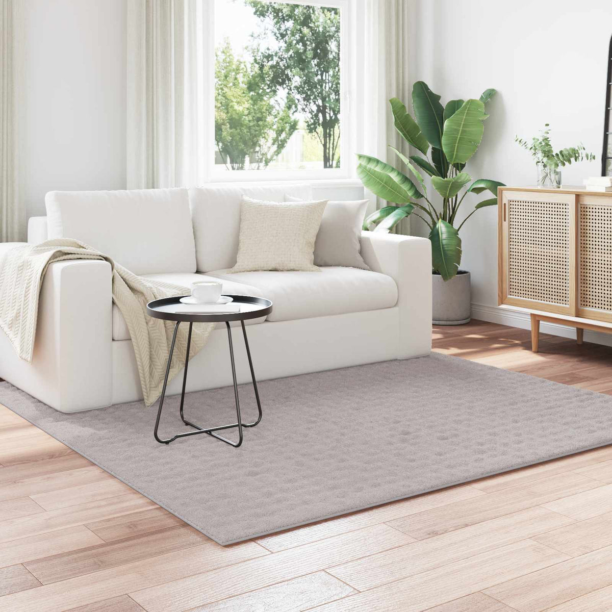 Vidaxl vloerkleden vierkant huarte zand 200 x 200 cm polyester
