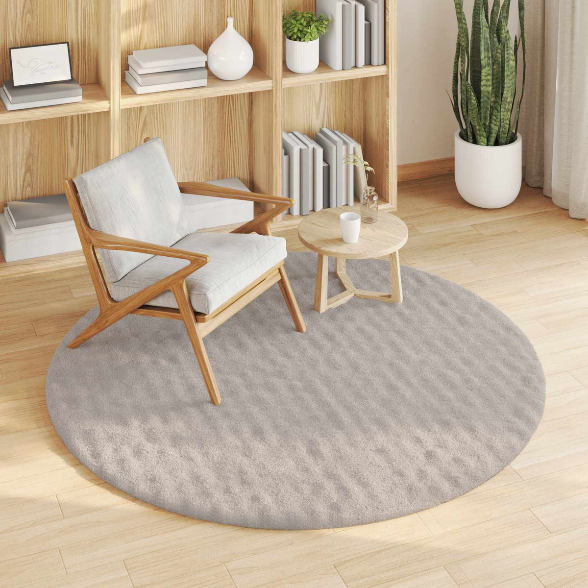 Vidaxl vloerkleden rond huarte zand ø 200 cm polyester
