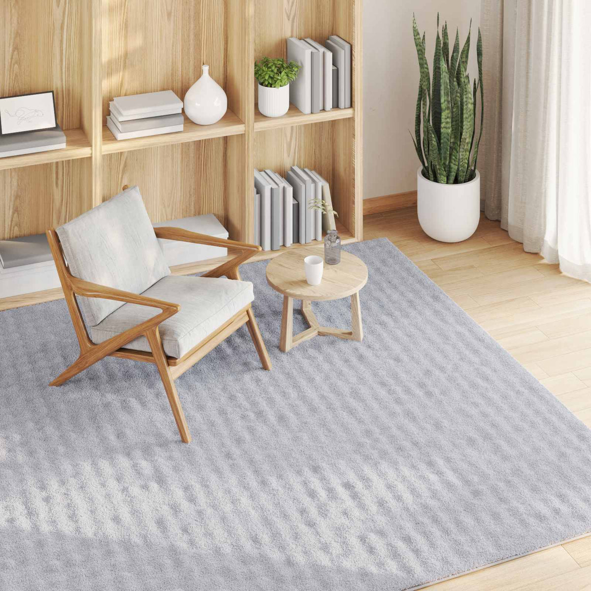 Vidaxl vloerkleden vierkant huarte grijs 200 x 200 cm polyester
