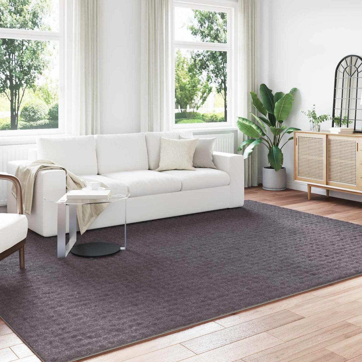 Vidaxl vloerkleden rechthoekig sirolo antraciet 340 x 240 cm polyester