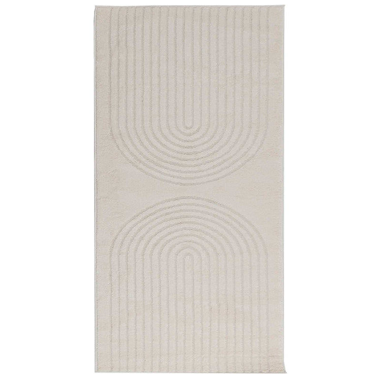 Vidaxl binnen kleed galati crèmekleurig 200 x 80 cm polyester