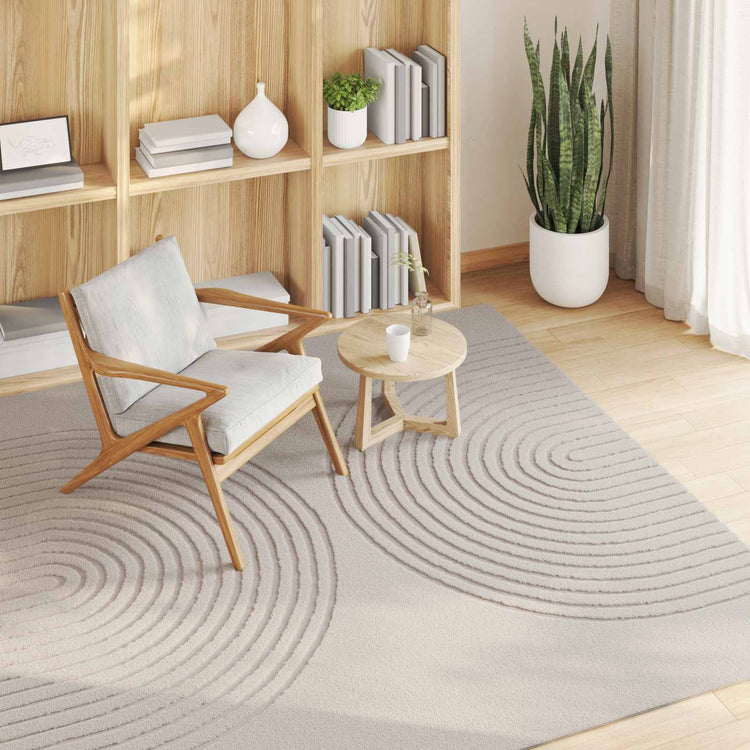 Vidaxl binnen kleed galati crèmekleurig 120 x 120 cm polyester