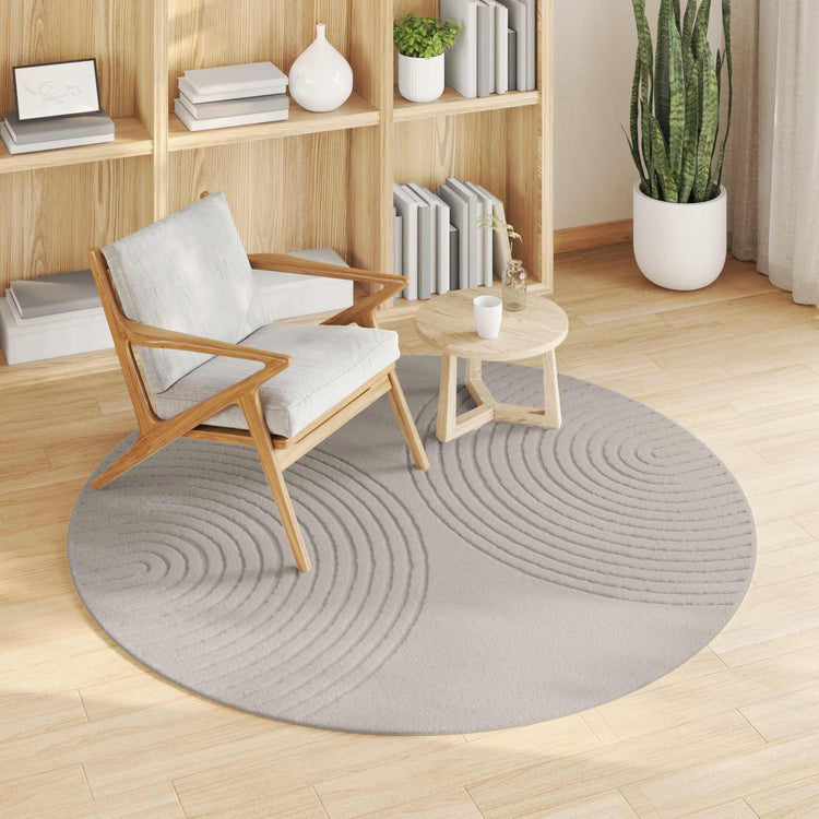 Vidaxl binnen kleed galati crèmekleurig ø 200 cm polyester