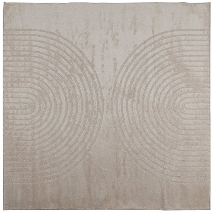 Vidaxl vloerkleden vierkant huarte beige 120 x 120 cm polyester