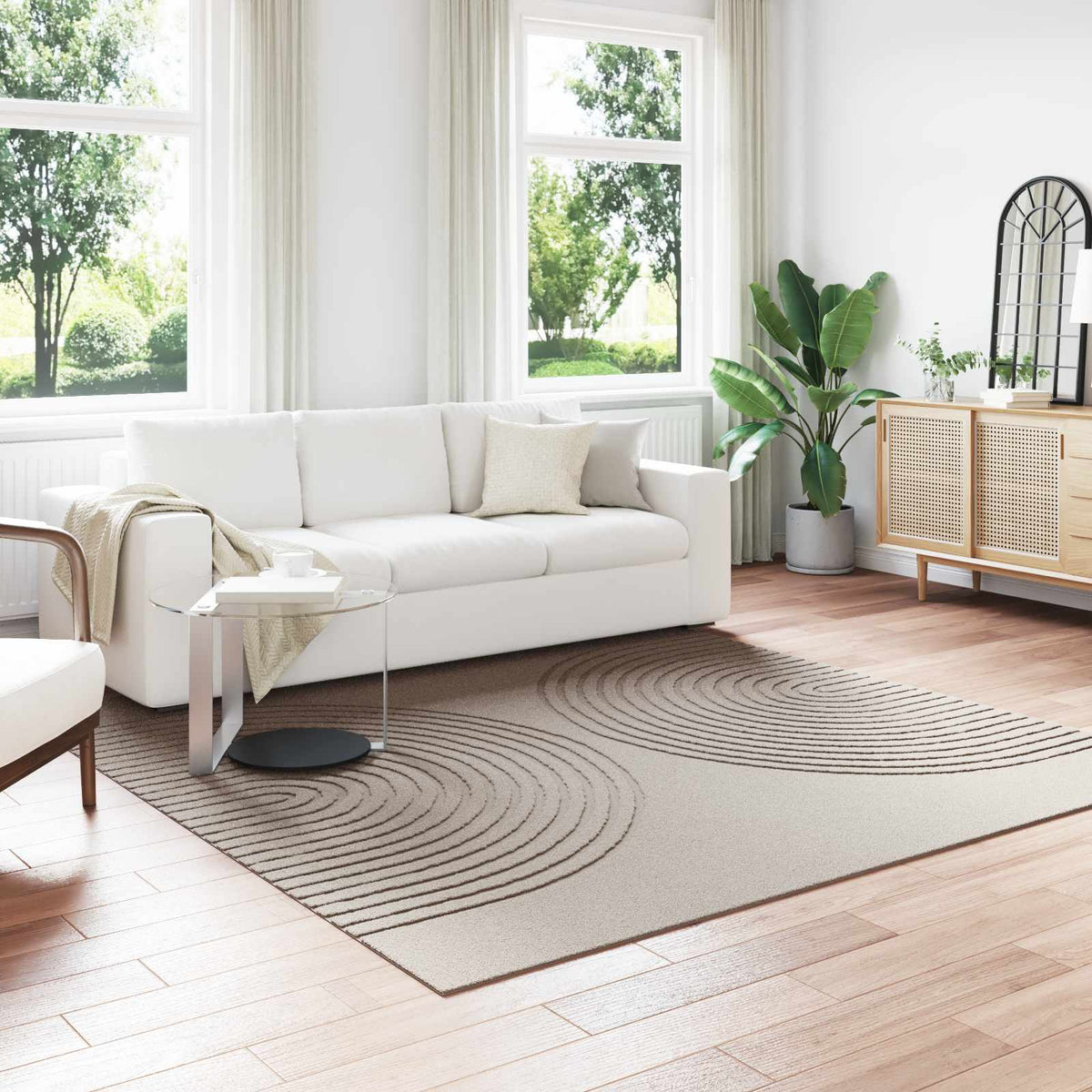 Vidaxl binnen kleed galati beige 240 x 240 cm polyester