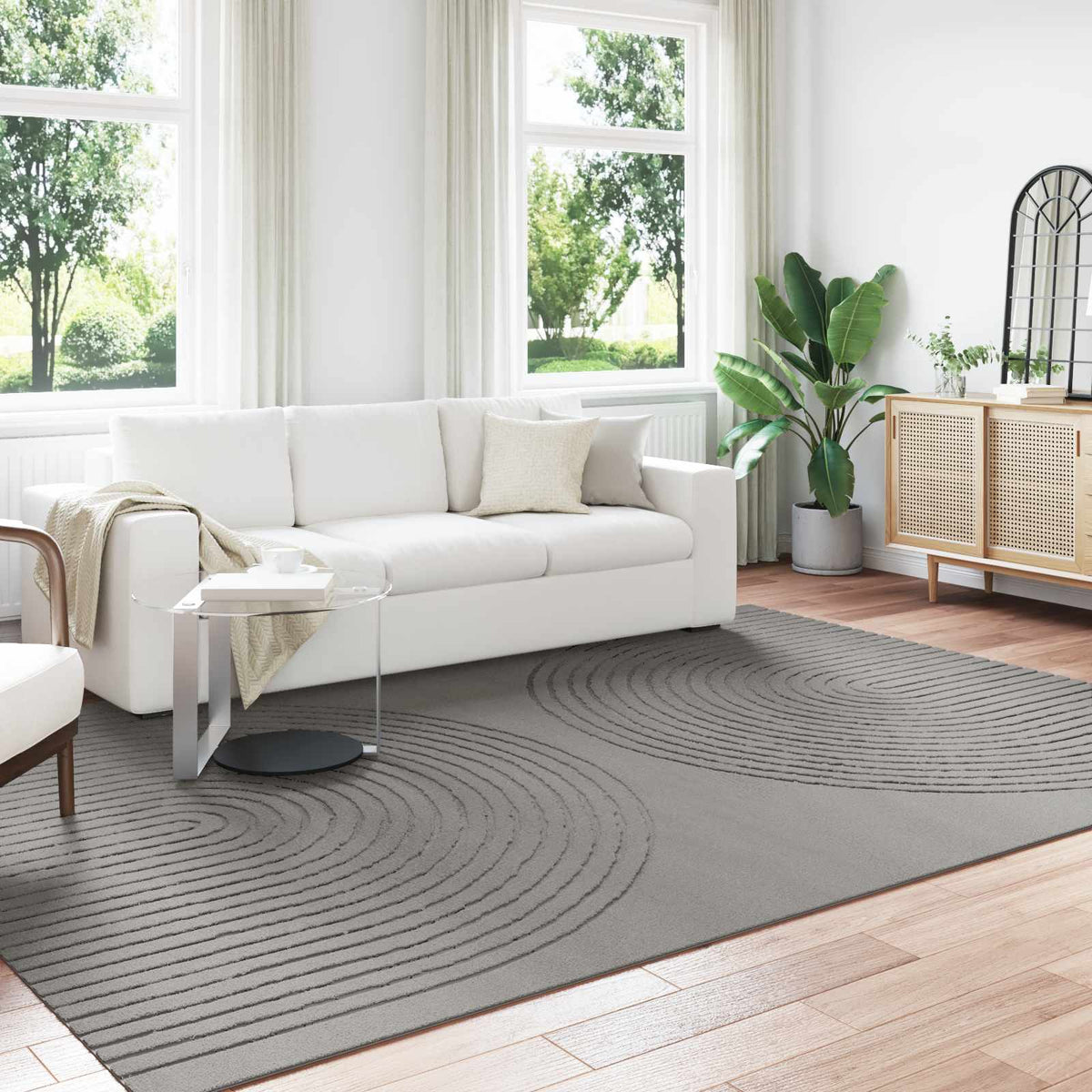 Vidaxl vloerkleden rechthoekig huarte grijs 280 x 200 cm polyester