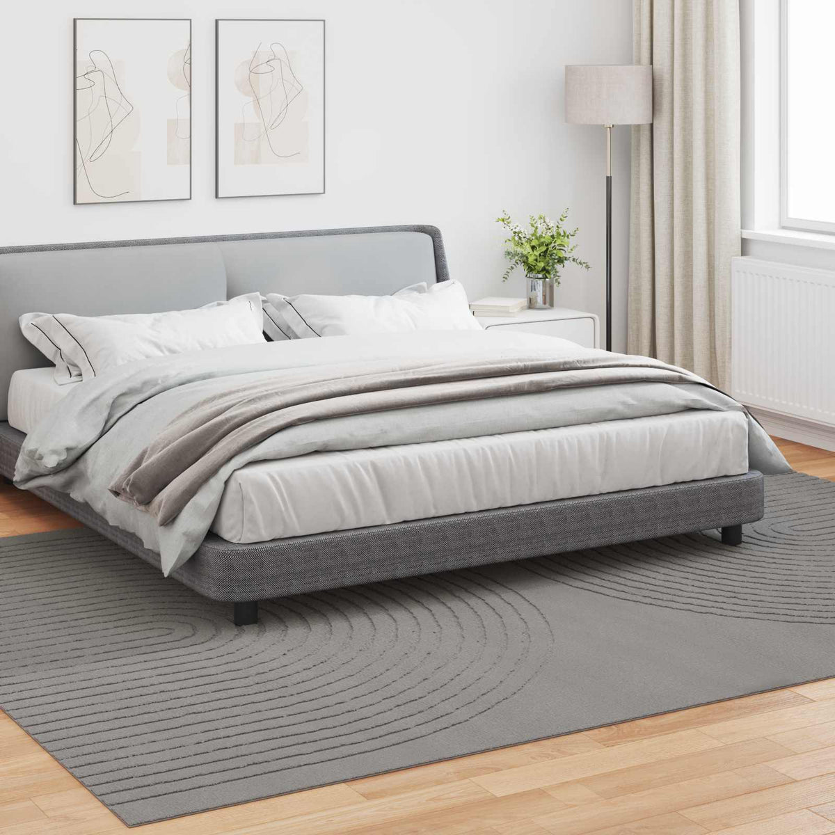 Vidaxl vloerkleden rechthoekig huarte grijs 280 x 200 cm polyester