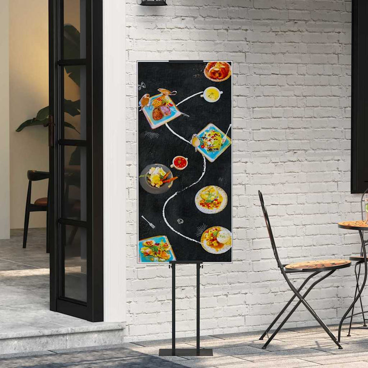 Vidaxl beurs displays 2 st zwart 30 x 23,5 x 210 cm staal