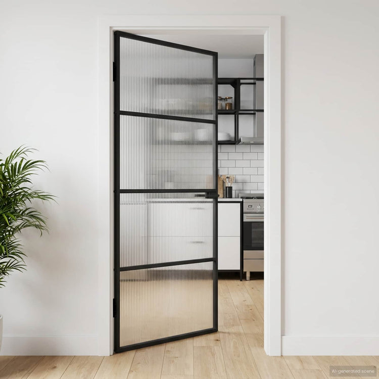 Vidaxl huisdeur 102 x 201,5 x 3,5 cm aluminium en gehard glas