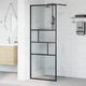 Vidaxl inloop douche wand zwart 80 x 195 x 0,5 cm glas en aluminium
