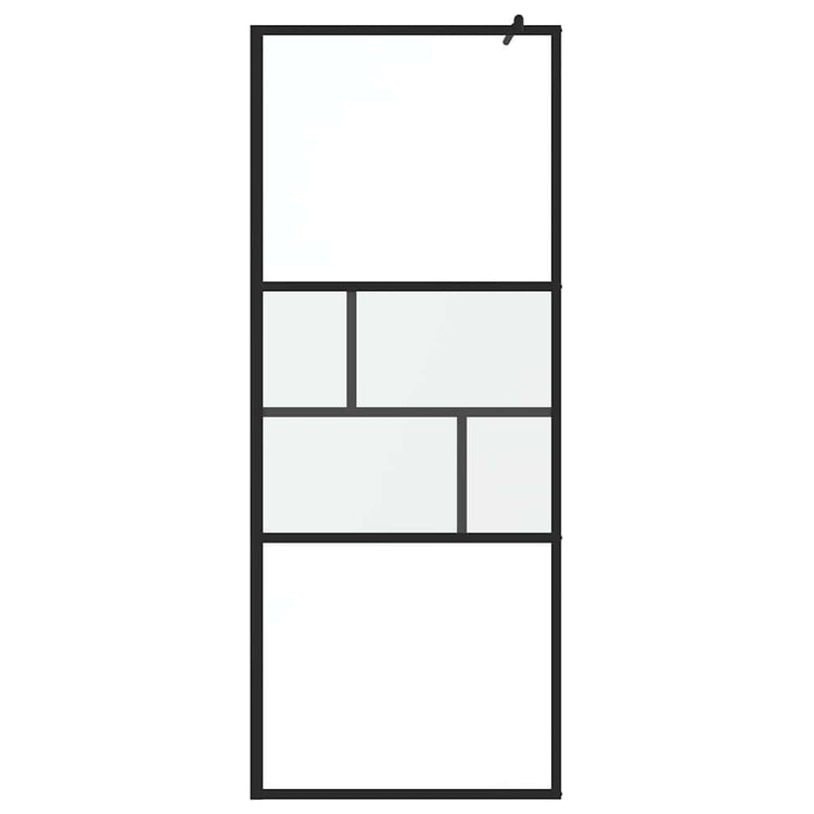 Vidaxl inloop douche wand zwart 80 x 195 x 0,5 cm glas en aluminium