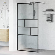 Vidaxl inloop douche wand zwart 100 x 195 x 0,5 cm glas en aluminium - afbeelding 1