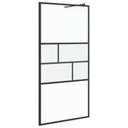 Vidaxl inloop douche wand zwart 100 x 195 x 0,5 cm glas en aluminium - afbeelding 2