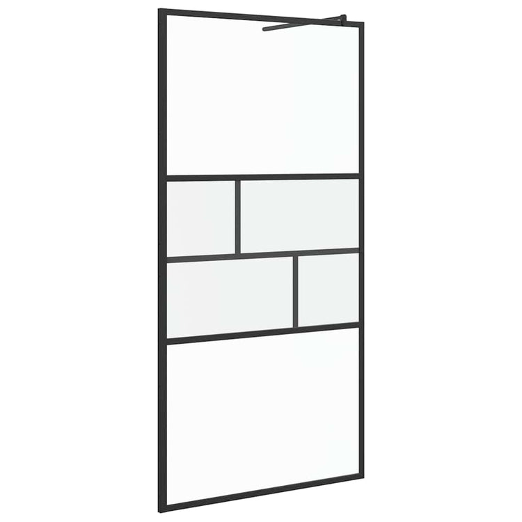 Vidaxl inloop douche wand zwart 100 x 195 x 0,5 cm glas en aluminium
