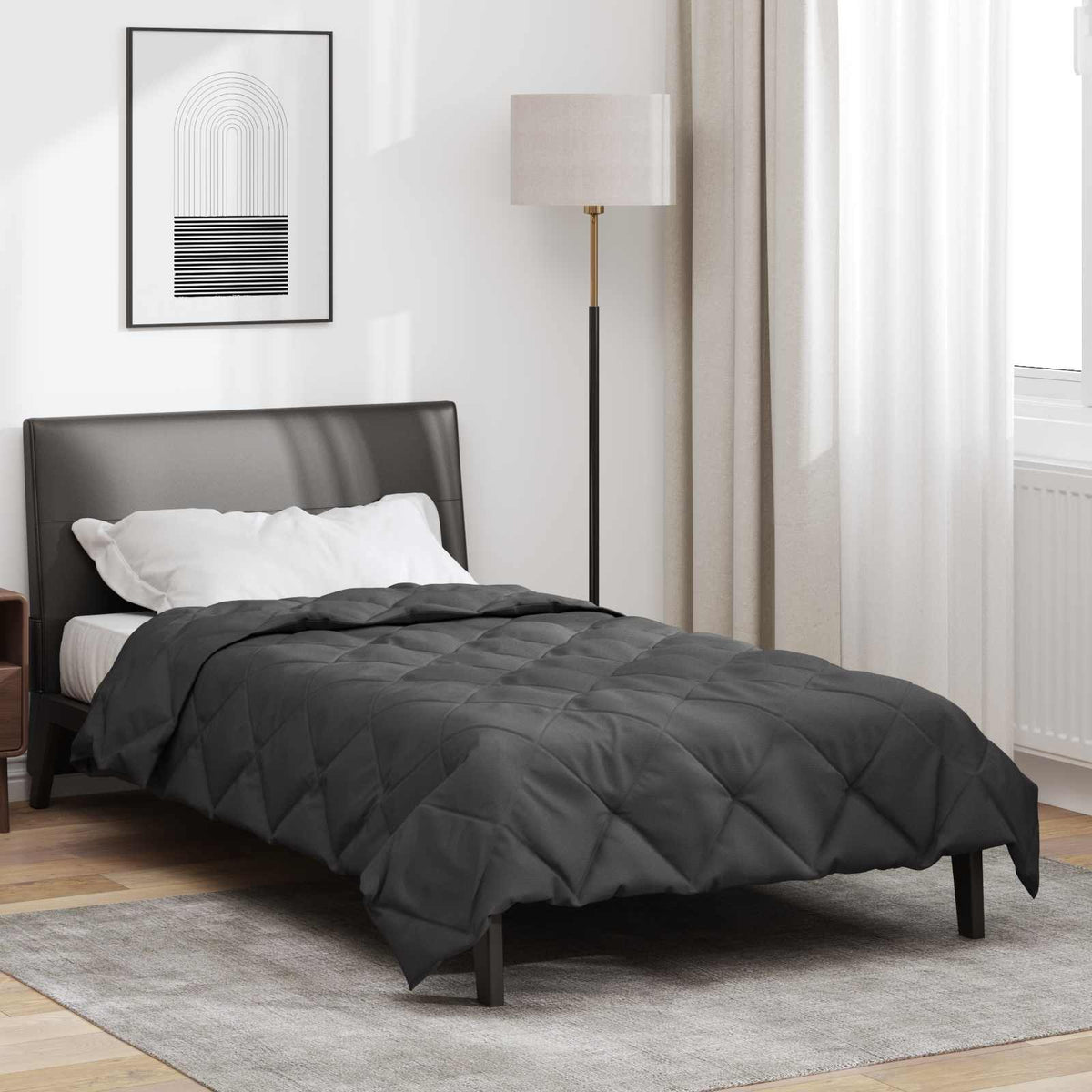 Vidaxl zomer dekbed antraciet 220 x 140 cm microfiber