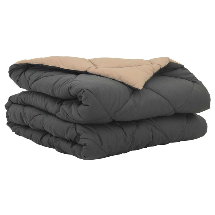 Vidaxl zomer dekbed antraciet en taupe 200 x 140 cm microfiber