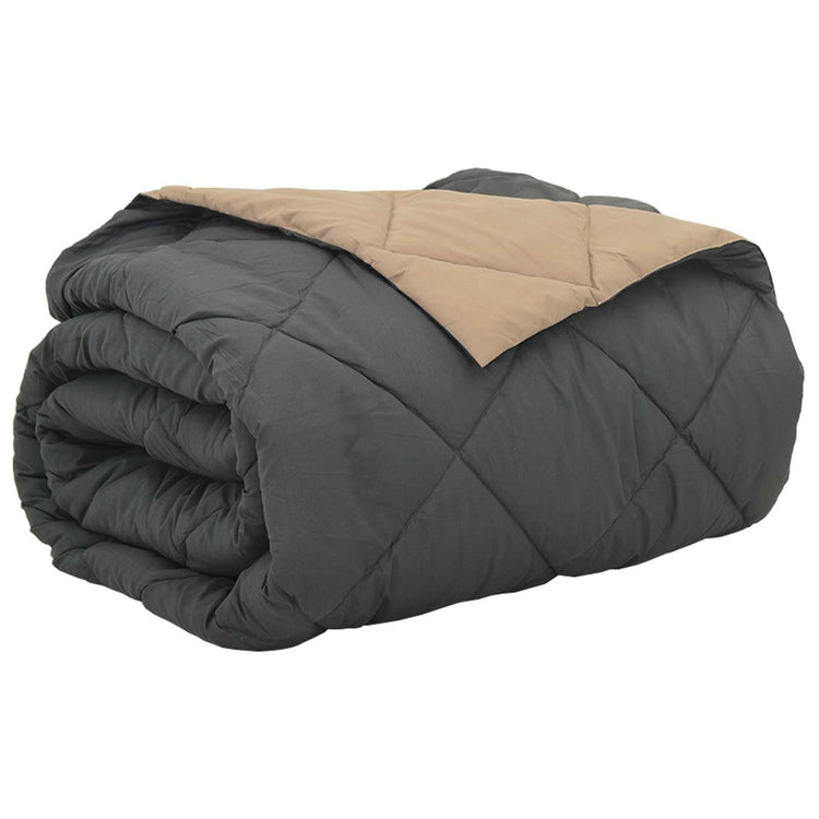 Vidaxl zomerdekbed 200 x 200 cm zomer 200 gsm antraciet en taupe