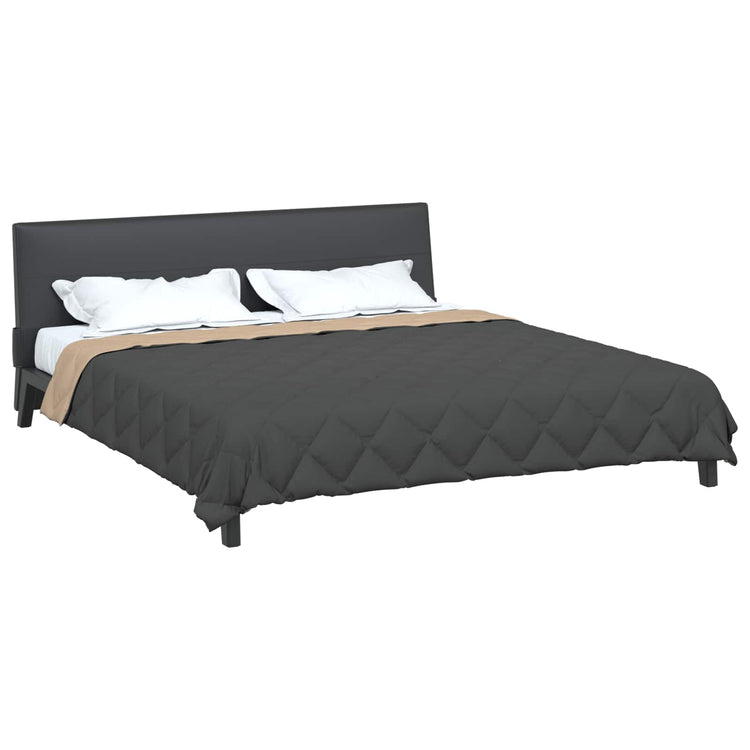 Vidaxl zomer dekbed antraciet en taupe 220 x 200 cm microfiber