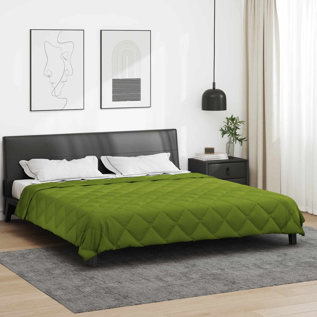 Vidaxl zomer dekbed groen 200 x 200 cm microfiber