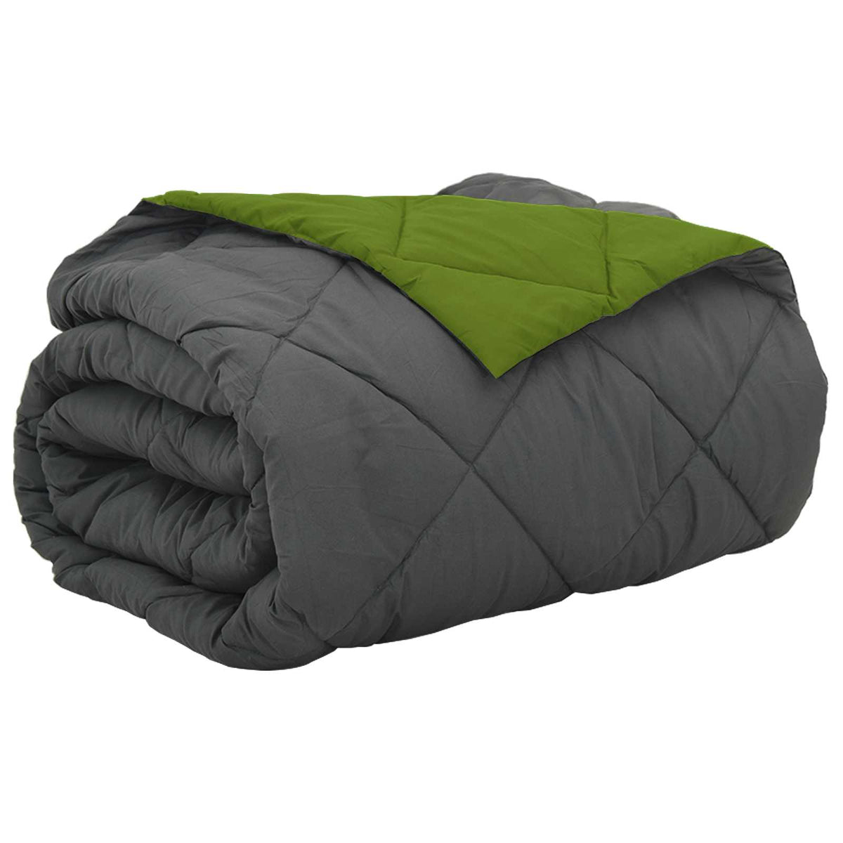 Vidaxl zomer dekbed groen en antraciet 220 x 200 cm microfiber