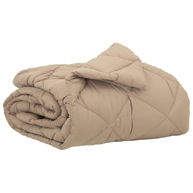 Vidaxl zomer dekbed taupe 220 x 155 cm microfiber
