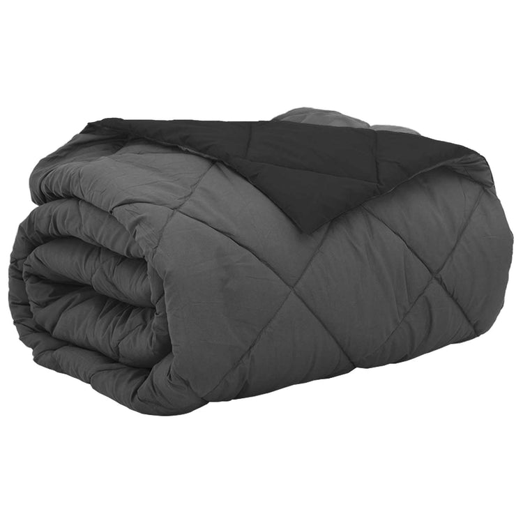 Vidaxl zomer dekbed zwart en anthraciet 200 x 200 cm microfiber