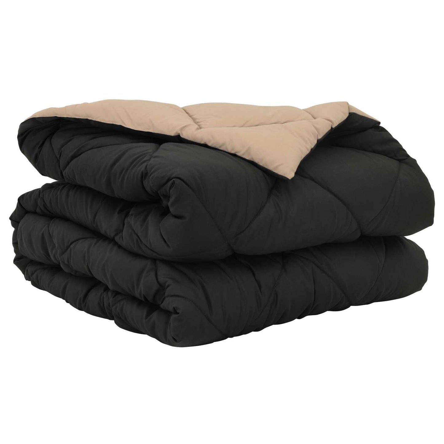 Vidaxl zomer dekbed zwart en taupe 220 x 135 cm microfiber