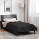 Vidaxl zomer dekbed zwart en taupe 220 x 140 cm microfiber