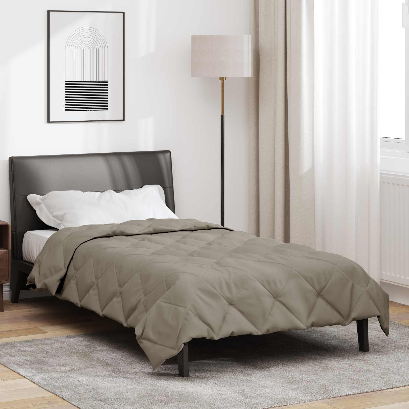 Vidaxl zomer dekbed lichtgrijs 200 x 155 cm microfiber