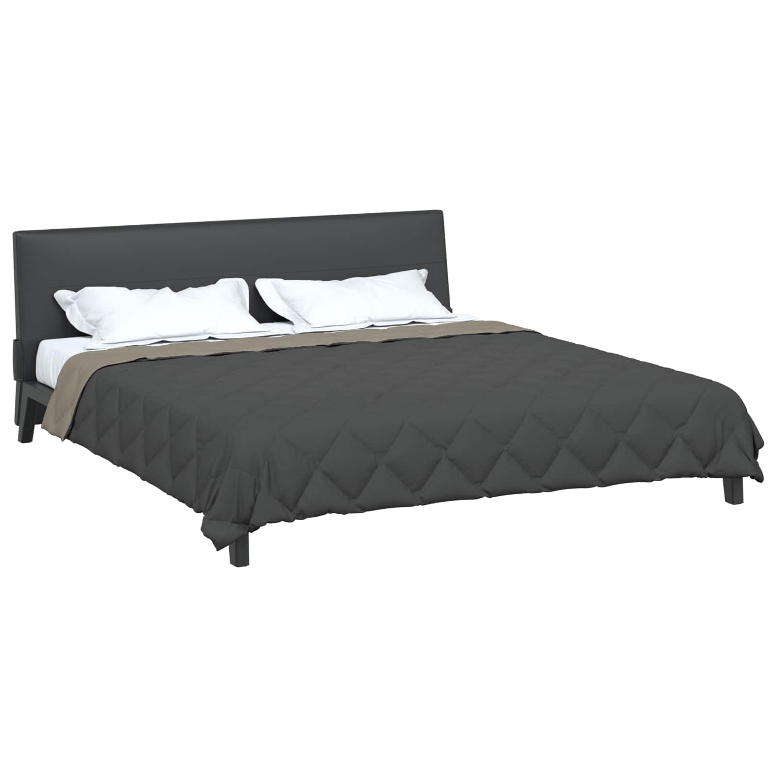 Vidaxl zomer dekbed lichtgrijs en antraciet 240 x 260 cm microfiber