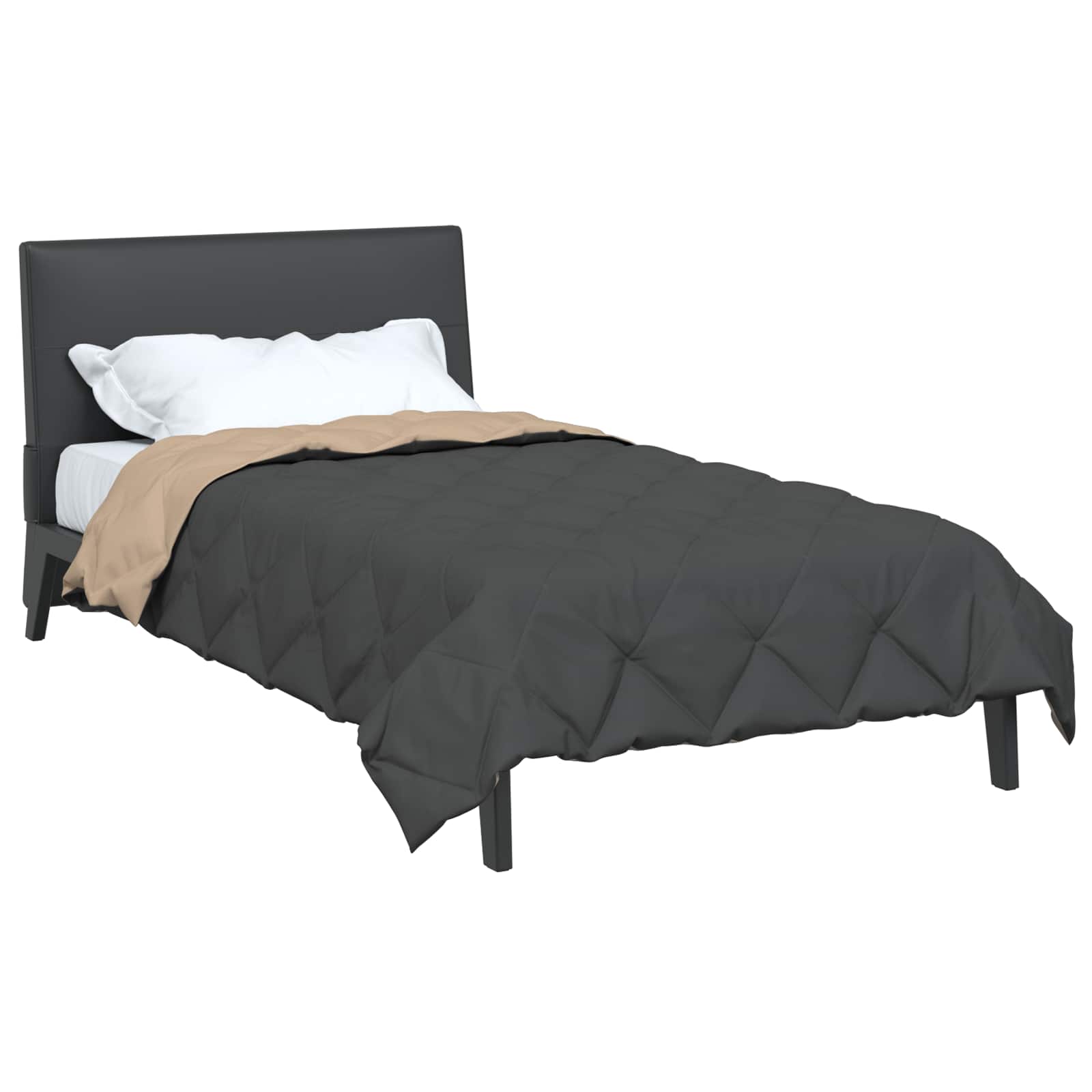 Vidaxl vol jaar dekbed antraciet en taupe 220 x 135 cm microfiber