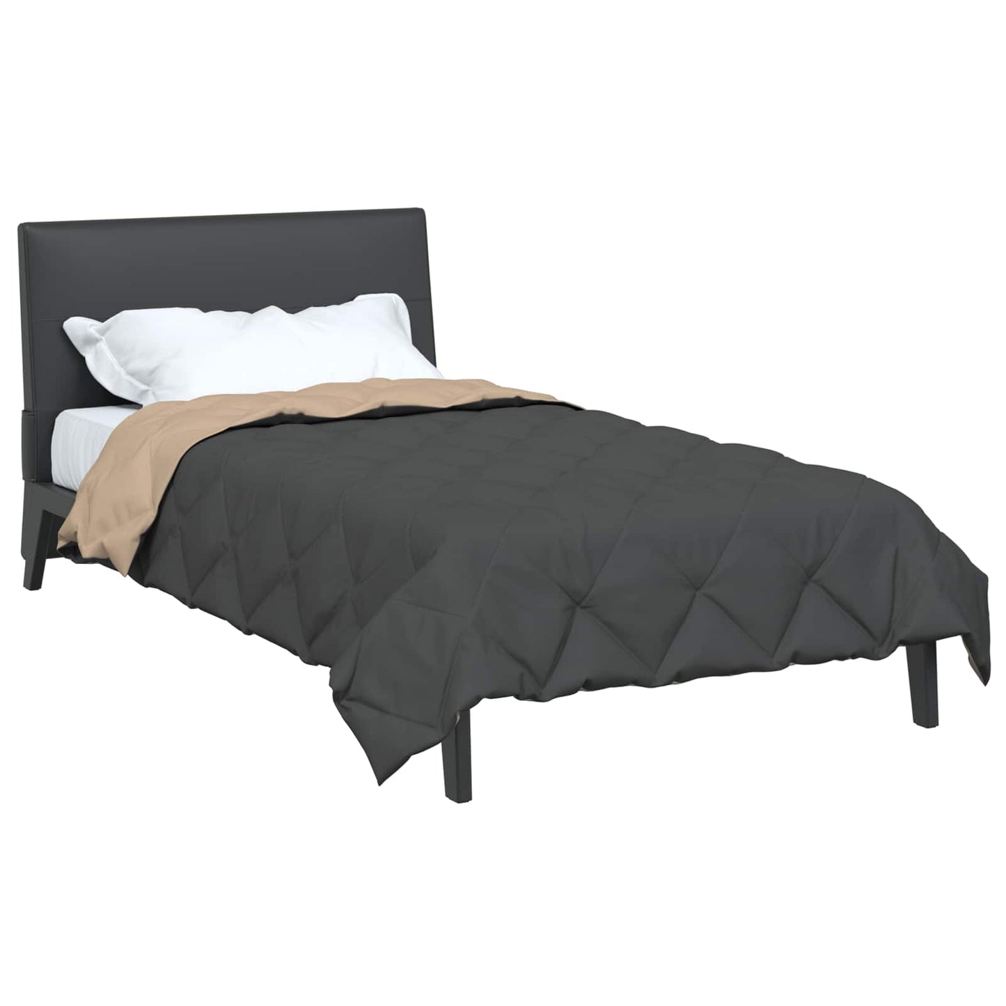Vidaxl vol jaar dekbed antraciet en taupe 220 x 155 cm microfiber