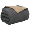 Vidaxl vol jaar dekbed antraciet en taupe 220 x 260 cm microfiber