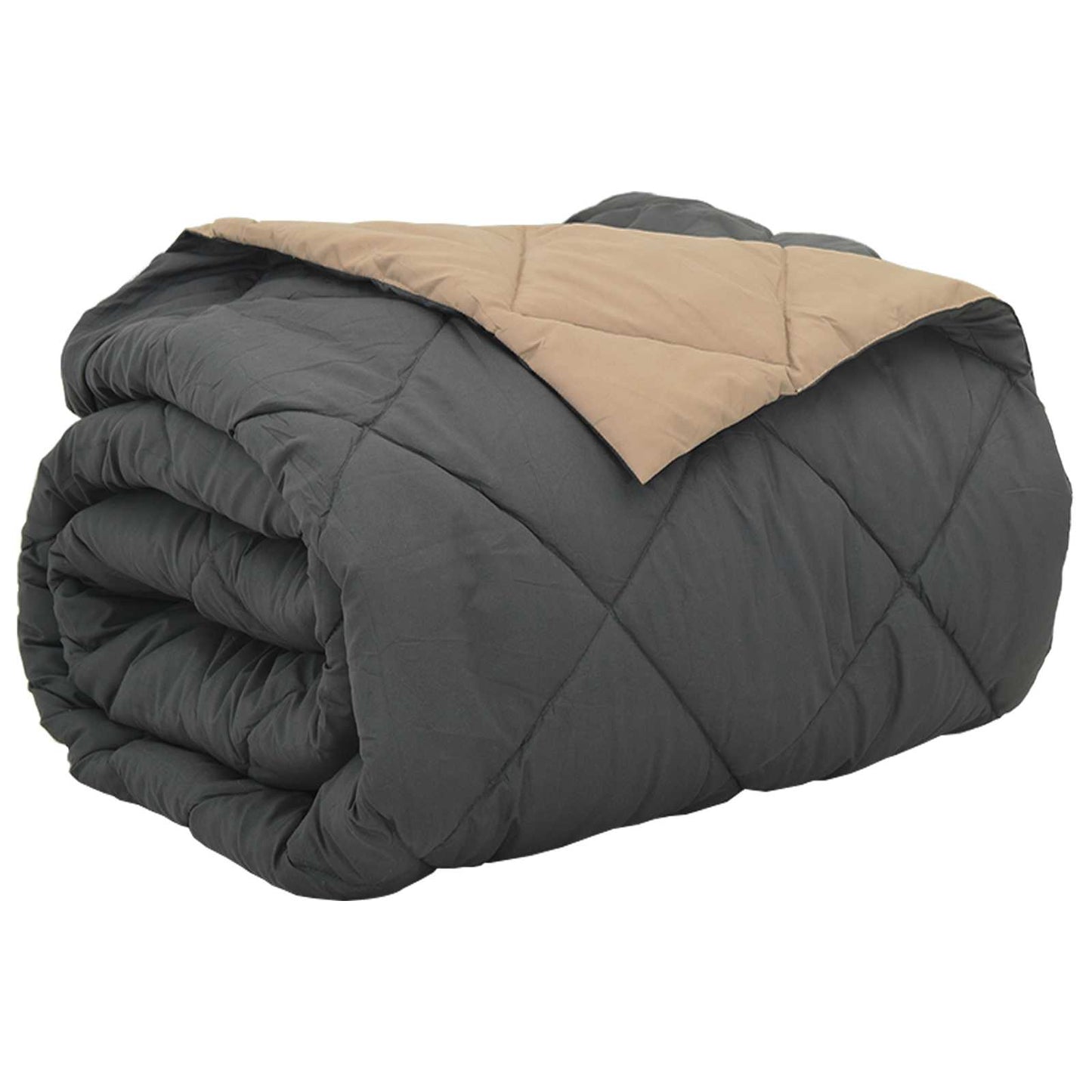 Vidaxl vol jaar dekbed antraciet en taupe 220 x 260 cm microfiber