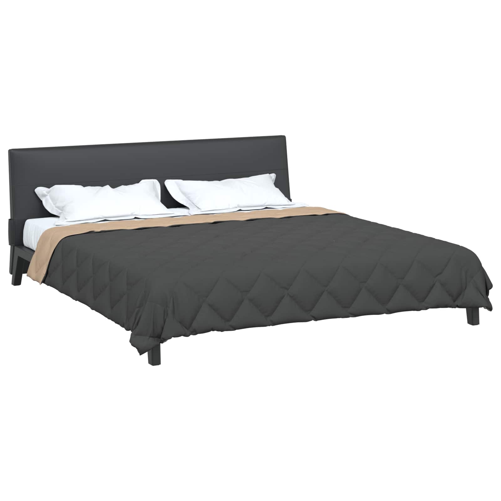 Vidaxl vol jaar dekbed antraciet en taupe 220 x 260 cm microfiber