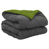 Vidaxl vol jaar dekbed groen en antraciet 200 x 135 cm microfiber