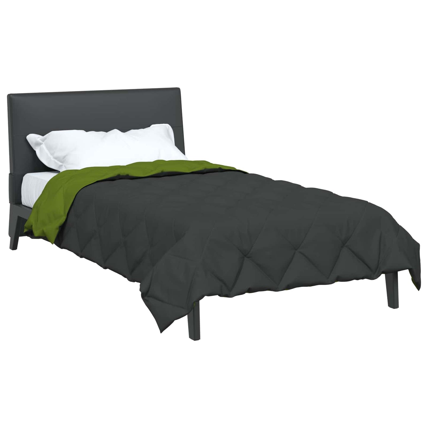 Vidaxl vol jaar dekbed groen en antraciet 220 x 135 cm microfiber