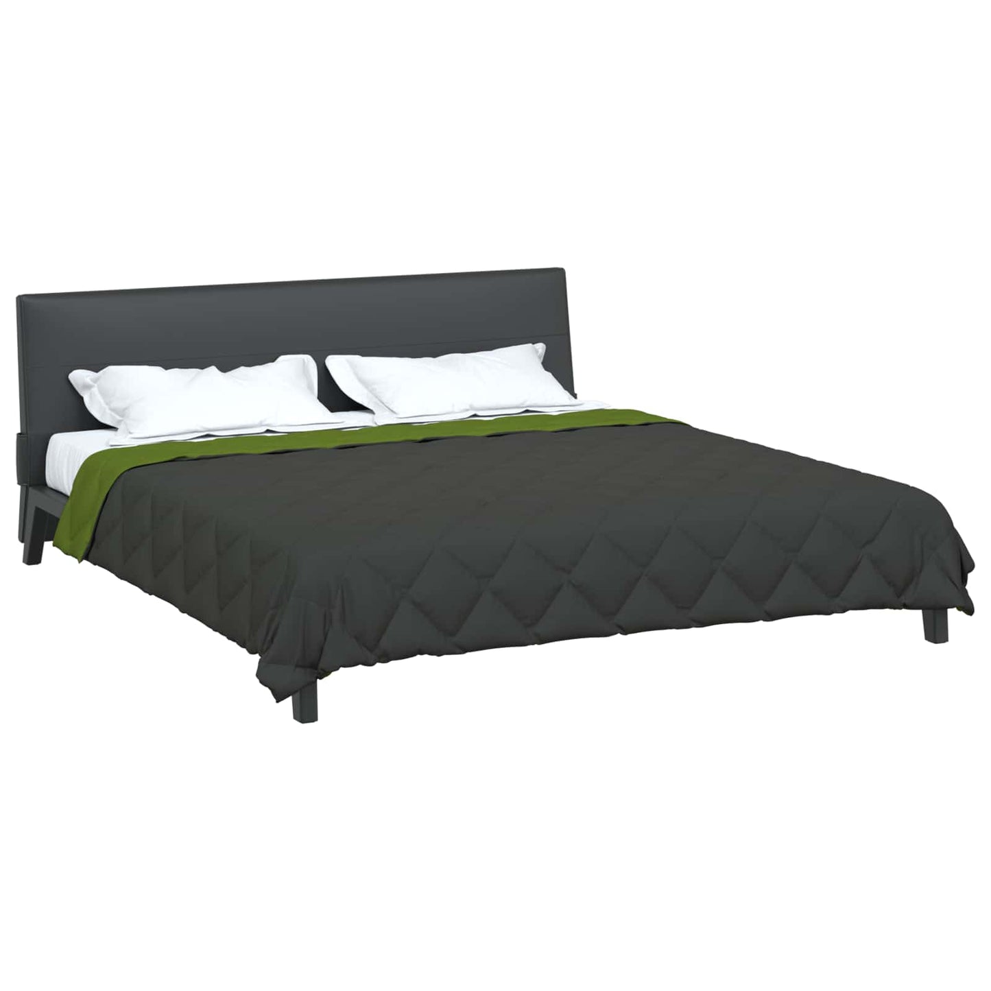 Vidaxl vol jaar dekbed groen en antraciet 220 x 200 cm microfiber