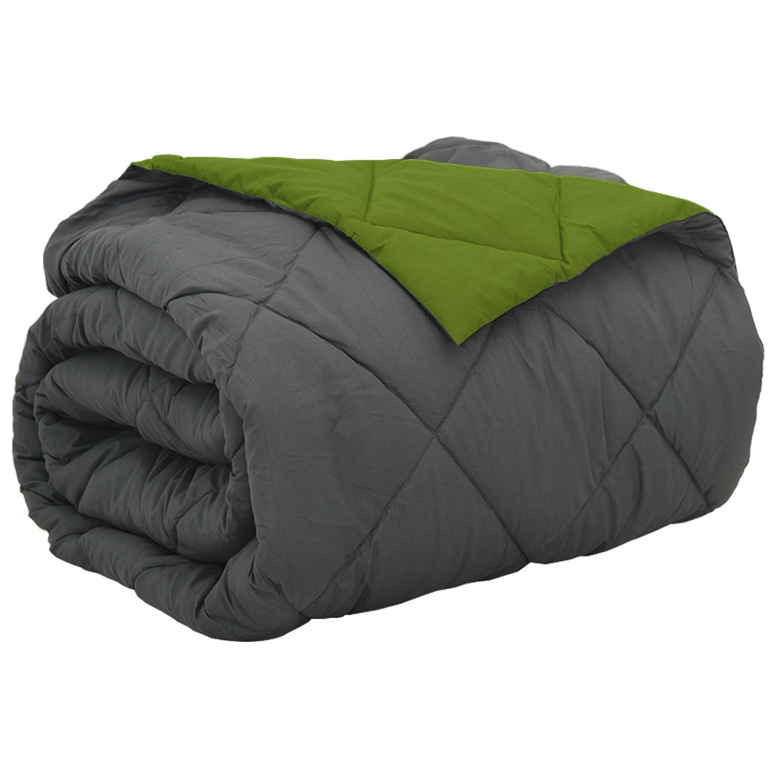Vidaxl vol jaar dekbed groen en antraciet 220 x 260 cm microfiber