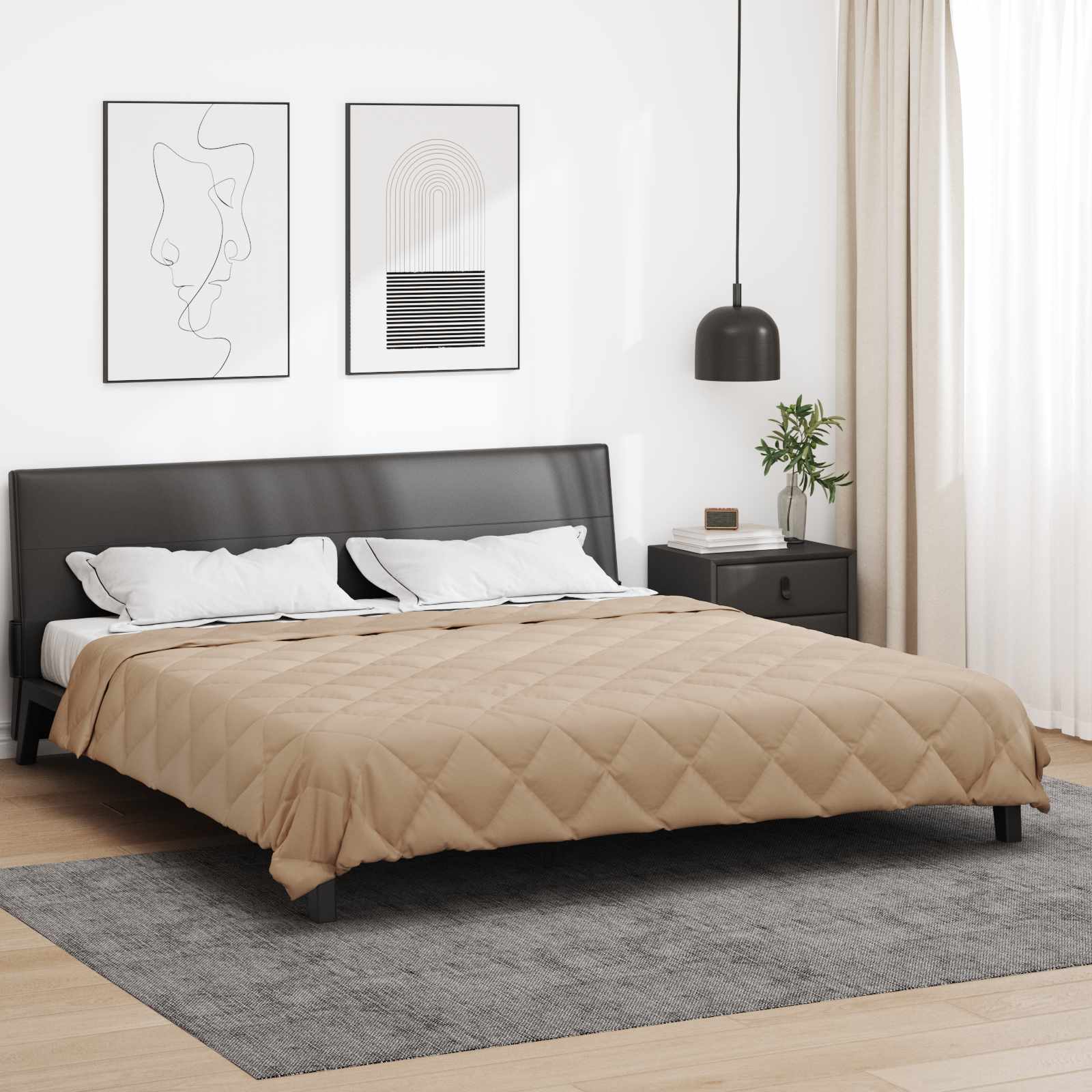 Vidaxl vol jaar dekbed taupe 200 x 200 cm microfiber